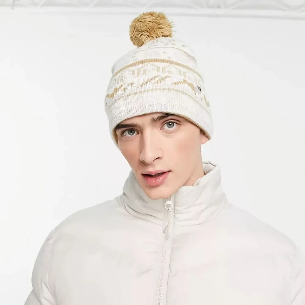 The North Face Fair Isle pom pom unisex winter beanie hat